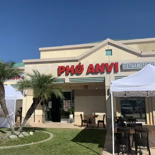 Dine out area with tents &amp; heaters