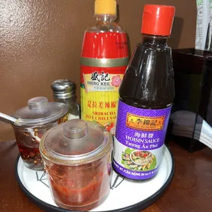Sauces available on the table