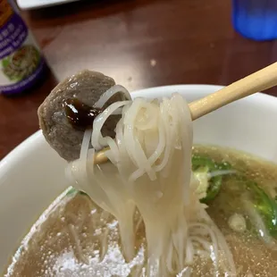 1. Beef Meat Balls, Rare Slices of Steak, Brisket, Flank, Tendons &amp; Tripe Noodle Soup