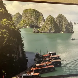 a picture of boats in a bay