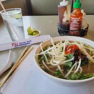 small rare beef, tendon and tripe pho