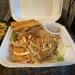 Vietnamese Salad with egg rolls