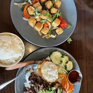 Tofu and Pork rice plate