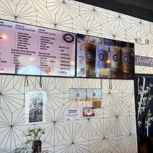 the menu of the restaurant