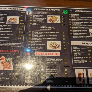 Menu side 1