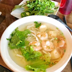 Shrimp and scallop banh canh