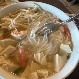 BYO shrimp and tofu pho