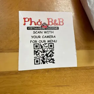 QR code menu