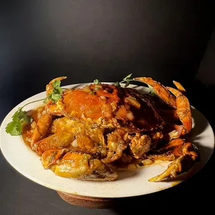 Dungeness crab sautéed in plum sauce