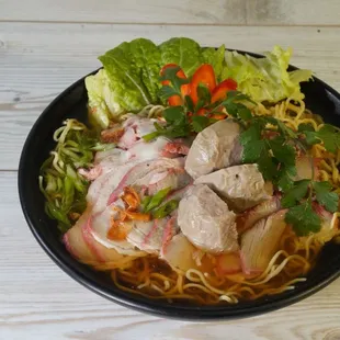 Special combo egg noodle soup