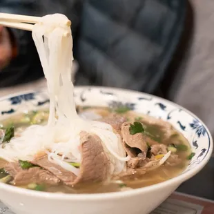 Pho with brisket, tendon, tripe, and meatballs
 IG: @thephotographerfoodie