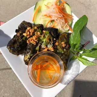 3. Beef Grilled in Grape Leaves