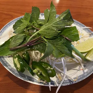 Fresh pho toppings.