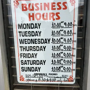 business hours