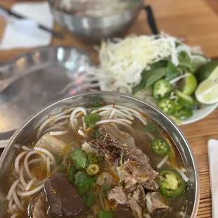 Bún bò huê ($16) and pho dac biet ($14)  IG: @ohmyono