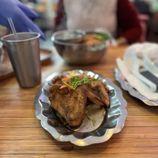 Fried chicken , 3 pieces.