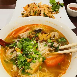 Bun rieu  &amp; Vietnamese salad.