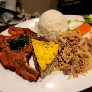 Pork chop rice plate