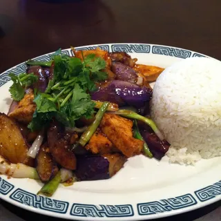 V6 Eggplant and Tofu with Steamed Rice