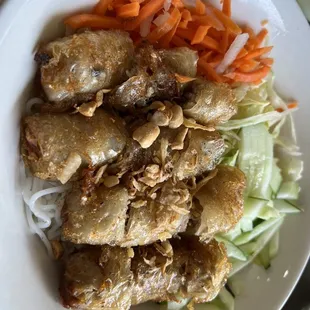 Vermicelli With Fried Egg Rolls