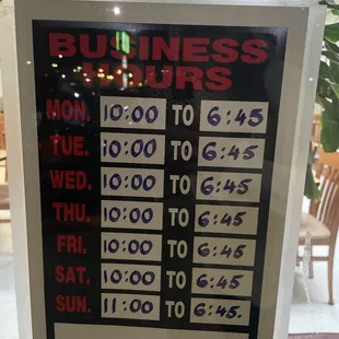 Hours need to be updated. Online states Open until 9pm but they close at 6:45 now