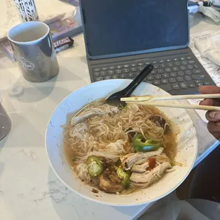 Chicken Pho Soup with Pho Boiled Shrimp