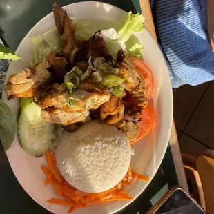 a plate of food on a table