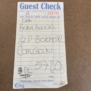 guest check