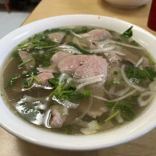 Beef and meatball pho