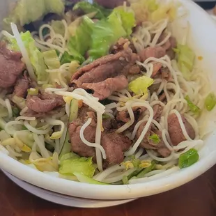 Pork Vermicelli was meaty and tender with the perfect amount of greenery. Delicious