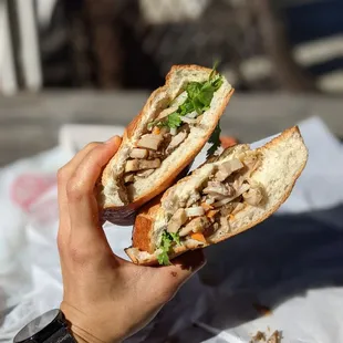 9/12/21 - #25 Grilled Chicken Bahn Mi. Average. Small amount of fillings.