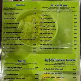 Menu front