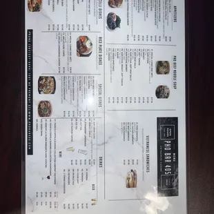 Updated menu