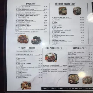 Updated menu