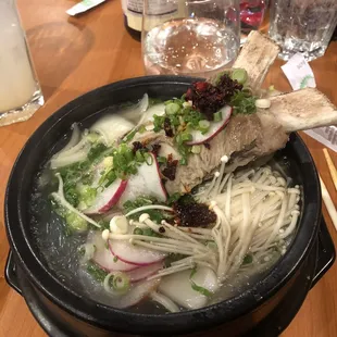 Special soup. Don't remember the name lol. You can ask to substitute it with regular noodle instead of the clear one it comes with.