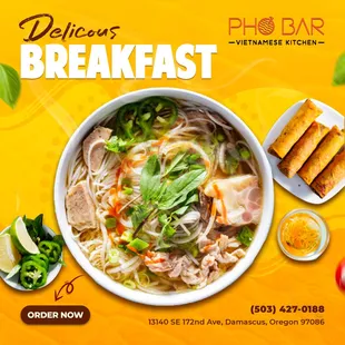 It&apos;s time to get your pho on!
Pho Bar - Vietnamese Kitchen is just a few blocks away and the perfect spot for breakfast, lunch, or dinn