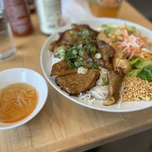 a plate of food on a table