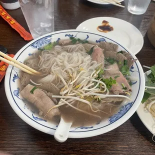Beef/brisket pho extra pho.