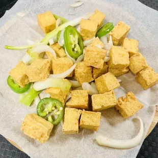 Fried crispy tofu