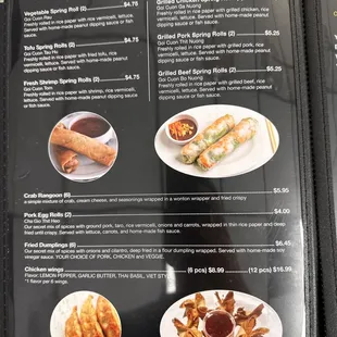 crepes, menu