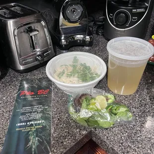 Chicken Noodle Soup (Pho Ga) and all the accompaniments