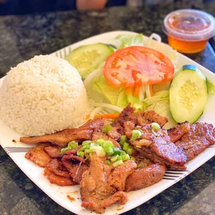 a plate of food on a table