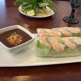 Summer rolls and shrimp Pho