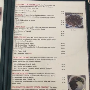 Pho Ben menu