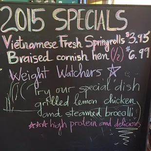 Some specials that this restaurant has