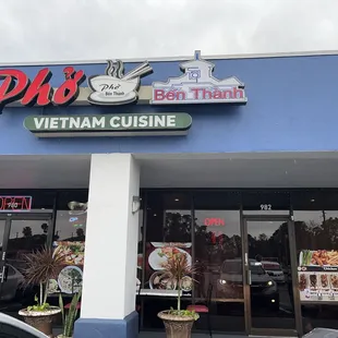 the front of the restaurant