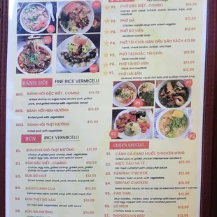 ramen and noodles, menu