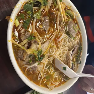 &apos;Large&apos; Bun Bo Hue (4/10; not authentic ingredients, skinny not thick noodles, but good meatballs)
