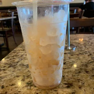 Ridiculous amount of ice in their iced Vietnamese coffee ( $3.50). Really should call it as ice with Vietnamese coffee....