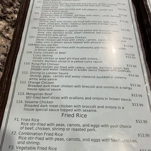 menu